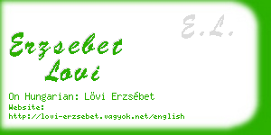 erzsebet lovi business card
